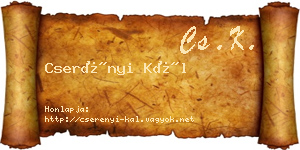 Cserényi Kál névjegykártya